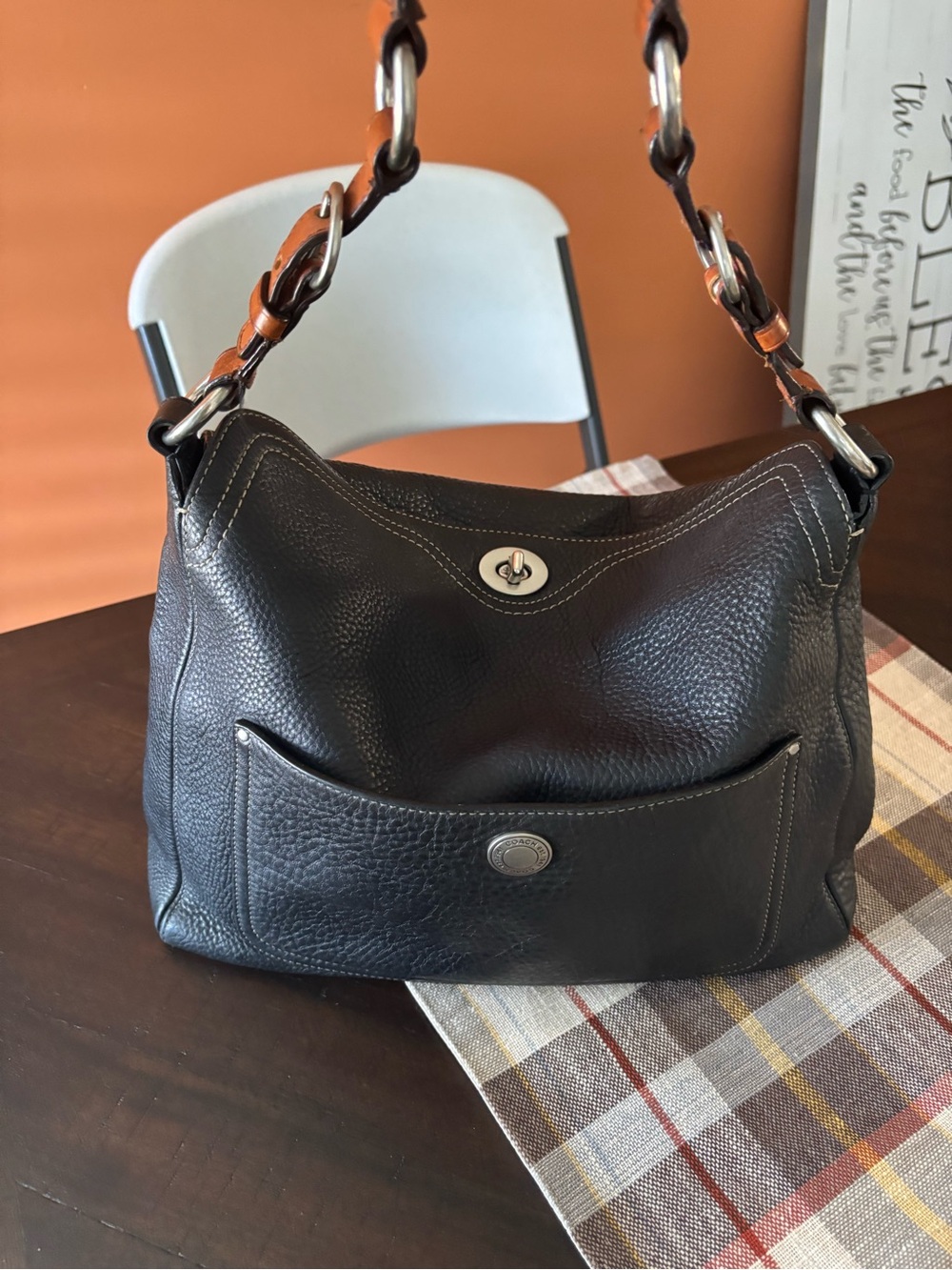 Black Pebbled Coach purse
